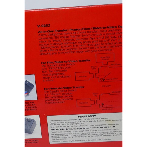 AMBICO All-in-One Video Transfer Photos Films Slides to Video Model V-0652 - Picture 11 of 15